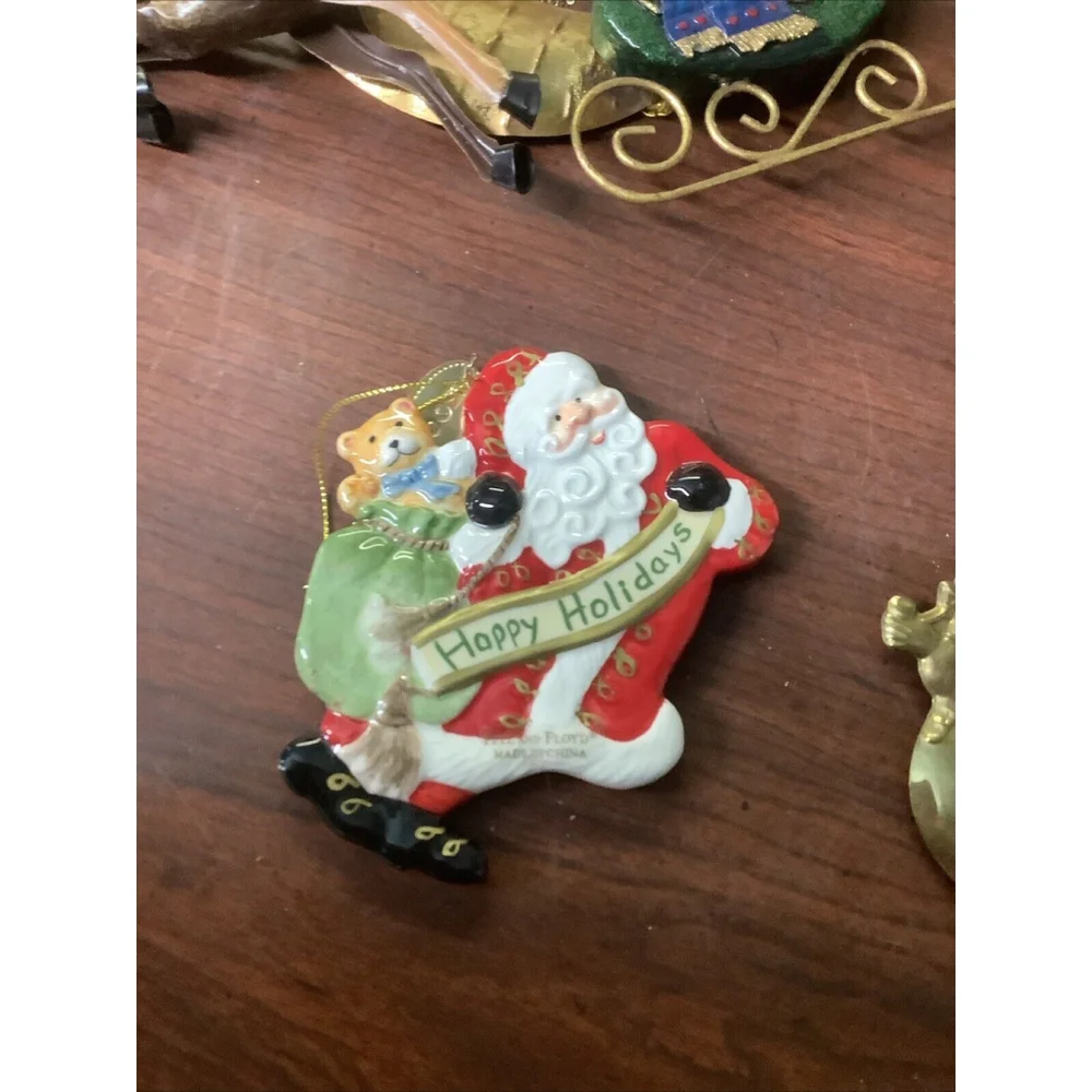 Lot of 4 Wonderful Vintage Assorted Santa Claus Christmas Tree Ornaments